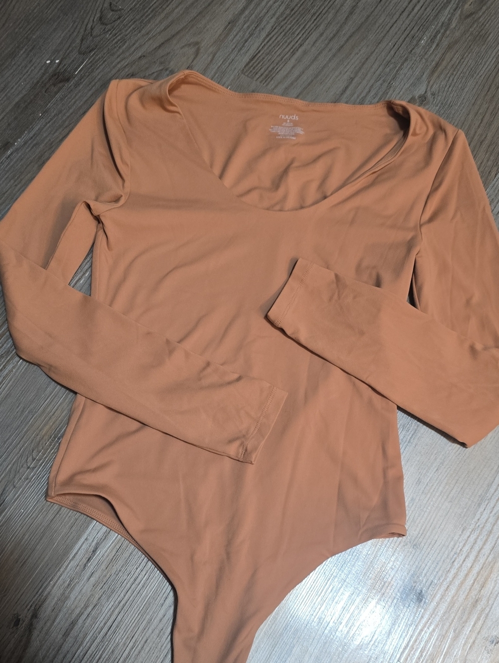 Nuuds Scoop Neck Bodysuit In Clay-Like New!